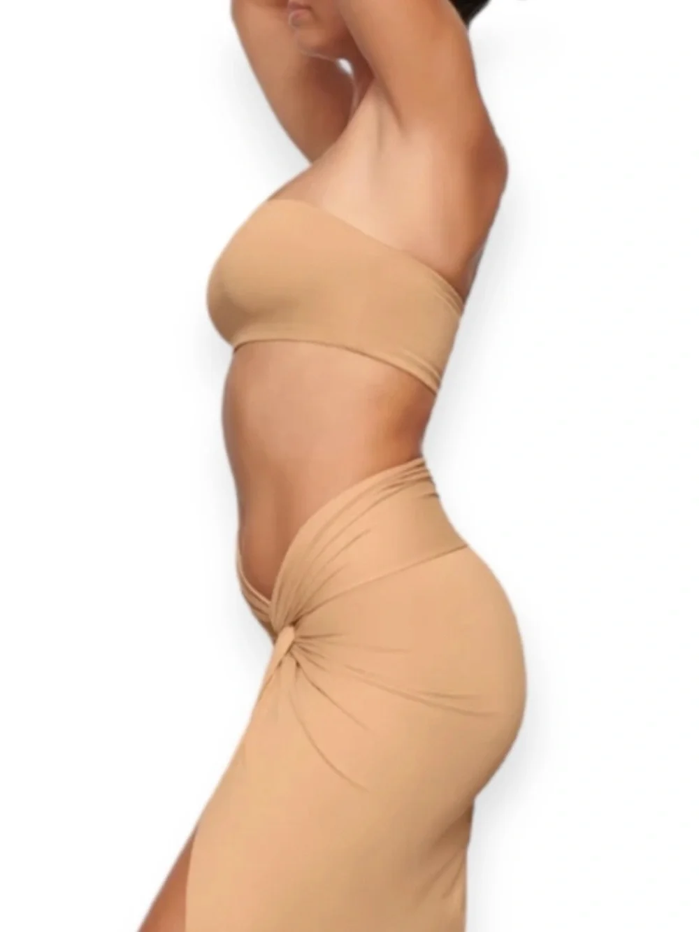 Skims SWIM BANDEAU BIKINI TOP Ochre Tan NWT size S